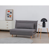 NNEDSZ Audrey 2 Seater Sofa Futon Bed Love Seat Fabric Lounge Couch - Graphite