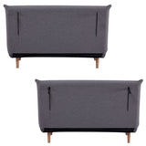 NNEDSZ Audrey 2 Seater Sofa Futon Bed Love Seat Fabric Lounge Couch - Graphite