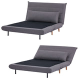 NNEDSZ Audrey 2 Seater Sofa Futon Bed Love Seat Fabric Lounge Couch - Graphite