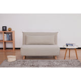 NNEDSZ Audrey 2 Seater Sofa Futon Bed Love Seat Fabric Lounge Couch - Beige