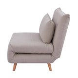 NNEDSZ Audrey 2 Seater Sofa Futon Bed Love Seat Fabric Lounge Couch - Beige