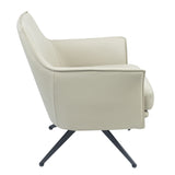 NNEDSZ Freya Leather Swivel Occasional Chair Lounge Seat - Beige
