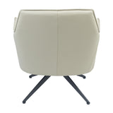 NNEDSZ Freya Leather Swivel Occasional Chair Lounge Seat - Beige