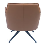 NNEDSZ Freya Leather Swivel Occasional Chair Lounge Seat - Brown