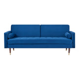 NNEDSZ Livia 3 Seater Sofa Bed Fabric Uplholstered Lounge Couch - Dark Blue