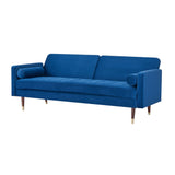 NNEDSZ Livia 3 Seater Sofa Bed Fabric Uplholstered Lounge Couch - Dark Blue