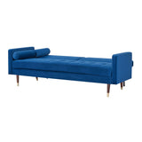 NNEDSZ Livia 3 Seater Sofa Bed Fabric Uplholstered Lounge Couch - Dark Blue