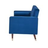 NNEDSZ Livia 3 Seater Sofa Bed Fabric Uplholstered Lounge Couch - Dark Blue