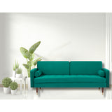 NNEDSZ Livia 3 Seater Sofa Bed Fabric Uplholstered Lounge Couch - Green