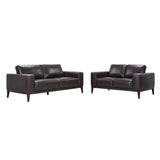 NNEDSZ 2 + 3 Seater Sofa Leather Upholstered Lounge Set - Chocolate