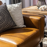 NNEDSZ 2 + 3 Seater Sofa Leather Upholstered Lounge Set - Tan