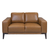 NNEDSZ 2 + 3 Seater Sofa Leather Upholstered Lounge Set - Tan