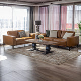 NNEDSZ 3 Seater Sofa Leather Upholstered Lounge - Tan