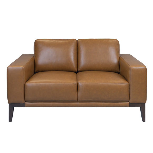 NNEDSZ 2 Seater Sofa Leather Upholstered Lounge - Tan