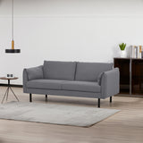 NNEDSZ Channel 3 Seater Fabric Sofa Lounge Couch Dark Grey