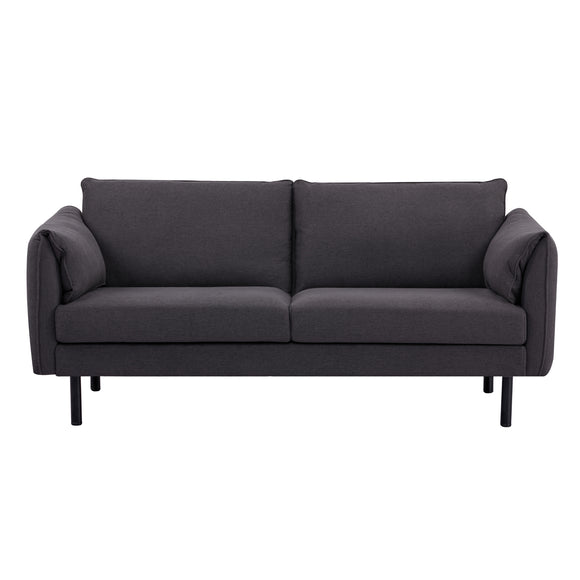 NNEDSZ Channel 3 Seater Fabric Sofa Lounge Couch Charcoal