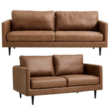 NNEDSZ Athena 2 + 3 Seater Sofa Fabric Uplholstered Lounge Couch - Saddle