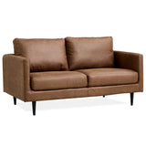 NNEDSZ Athena 2 Seater Sofa Fabric Uplholstered Lounge Couch - Saddle