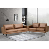 NNEDSZ Athena 3 Seater Sofa Fabric Uplholstered Lounge Couch - Saddle