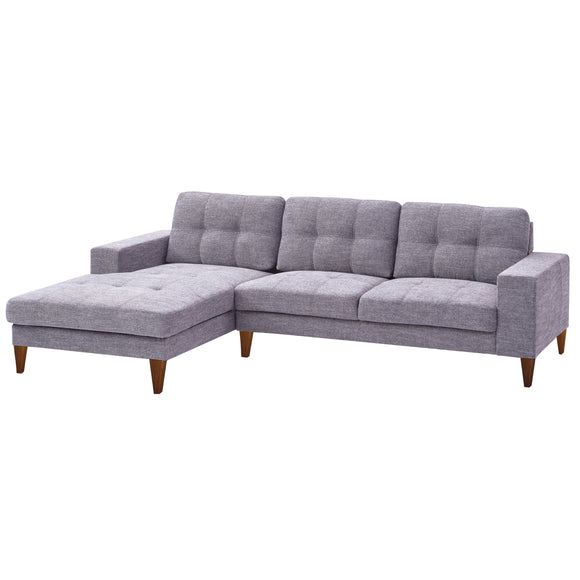 NNEDSZ Juliet 2 Seater Sofa Soft Fabric Uplholstered Lounge Couch with LHF Chaise Grey