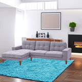 NNEDSZ Juliet 2 Seater Sofa Soft Fabric Uplholstered Lounge Couch with LHF Chaise Grey