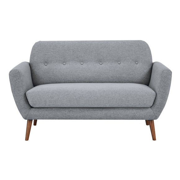 NNEDSZ Lilliana 2 Seater Sofa Fabric Uplholstered Lounge Couch - Light Grey