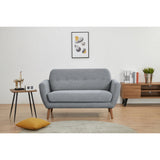 NNEDSZ Lilliana 2 Seater Sofa Fabric Uplholstered Lounge Couch - Light Grey