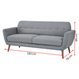 NNEDSZ Lilliana 3 + 2 Seater Sofa Fabric Uplholstered Lounge Couch - Light Grey