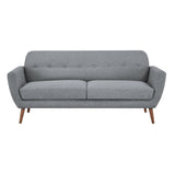NNEDSZ Lilliana 3 Seater Sofa Fabric Uplholstered Lounge Couch - Light Grey