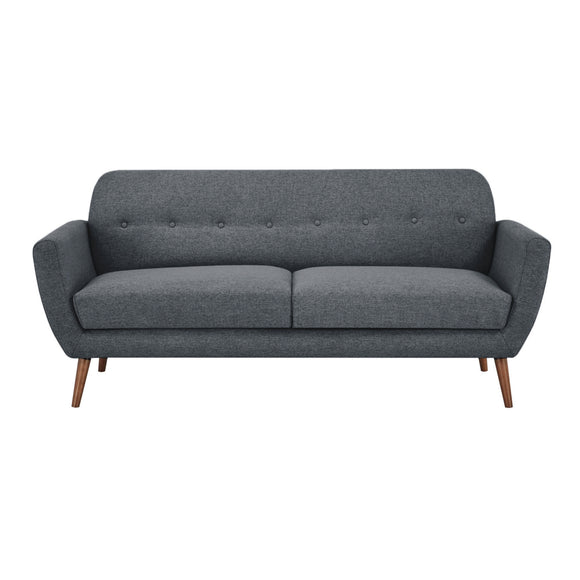 NNEDSZ Lilliana 3 Seater Sofa Fabric Uplholstered Lounge Couch - Dark Grey