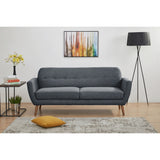 NNEDSZ Lilliana 3 Seater Sofa Fabric Uplholstered Lounge Couch - Dark Grey