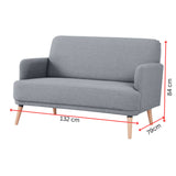 NNEDSZ Brianna 3 + 2 Seater Sofa Fabric Uplholstered Lounge Couch - Light Grey