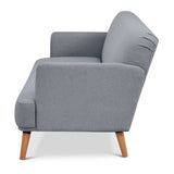 NNEDSZ Brianna 3 Seater Sofa Bed Fabric Uplholstered Lounge Couch - Light Grey