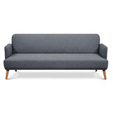 NNEDSZ Brianna 3 Seater Sofa Bed Fabric Uplholstered Lounge Couch - Dark Grey