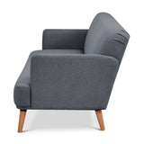 NNEDSZ Brianna 3 Seater Sofa Bed Fabric Uplholstered Lounge Couch - Dark Grey