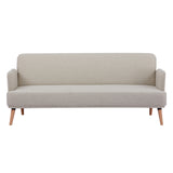 NNEDSZ Merlin 3 Seater Sofa Futon Bed Fabric Lounge Couch - Beige