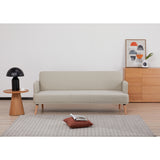 NNEDSZ Merlin 3 Seater Sofa Futon Bed Fabric Lounge Couch - Beige