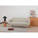 NNEDSZ Merlin 3 Seater Sofa Futon Bed Fabric Lounge Couch - Beige