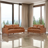NNEDSZ Matilda 2 + 3 Seater Sofa Leather Upholstered Lounge Set - Tan