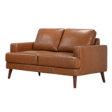 NNEDSZ Matilda 2 + 3 Seater Sofa Leather Upholstered Lounge Set - Tan