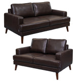 NNEDSZ Matilda 2 + 3 Seater Sofa Leather Upholstered Lounge Set - Chocolate