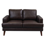 NNEDSZ Matilda 2 + 3 Seater Sofa Leather Upholstered Lounge Set - Chocolate