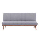 NNEDSZ Monroe 3 Seater Sofa Futon Bed Fabric Lounge Couch - Grey