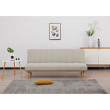 NNEDSZ Monroe 3 Seater Sofa Futon Bed Fabric Lounge Couch - Beige