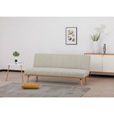 NNEDSZ Monroe 3 Seater Sofa Futon Bed Fabric Lounge Couch - Beige