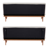 NNEDSZ Monroe 3 Seater Sofa Futon Bed Fabric Lounge Couch - Beige