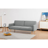 NNEDSZ Celia 3 Seater Sofa Queen Bed Fabric Uplholstered Lounge Couch - Light Grey