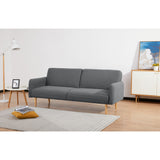 NNEDSZ Celia 3 Seater Sofa Queen Bed Fabric Uplholstered Lounge Couch - Mid Grey