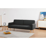 NNEDSZ Celia 3 Seater Sofa Queen Bed Fabric Uplholstered Lounge Couch - Charcoal