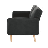 NNEDSZ Celia 3 Seater Sofa Queen Bed Fabric Uplholstered Lounge Couch - Charcoal